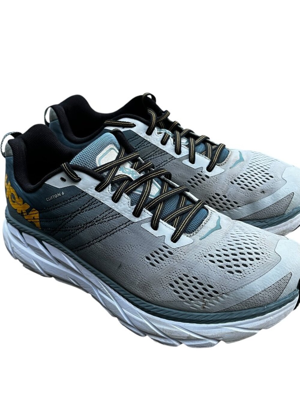 Hoka One One Clifton 6 Wide Men's 9 2E Running Shoes Blue 👟